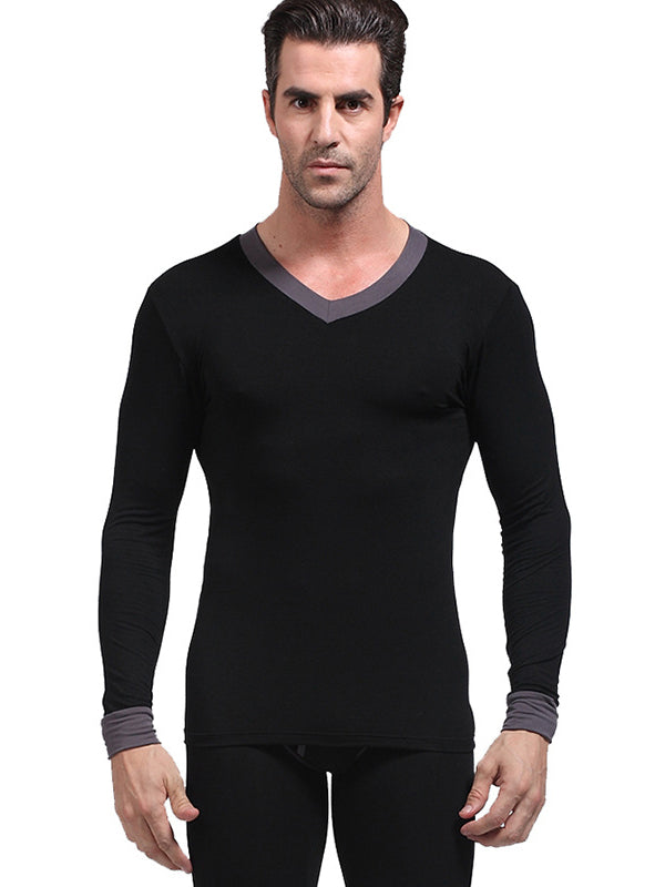 Mens Base Layers V-Neck Thermal Shirt