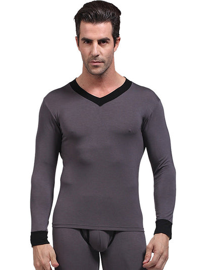 Mens Base Layers V-Neck Thermal Shirt