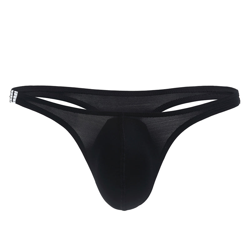 Men's U Convex Pouch Ice Silk Thongs - versaley